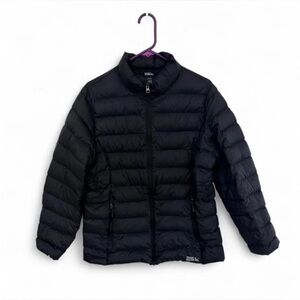 L Eddie Bauer DOWN 650- Women’s Lightweight Winter Down Puffer Coat Black EUC